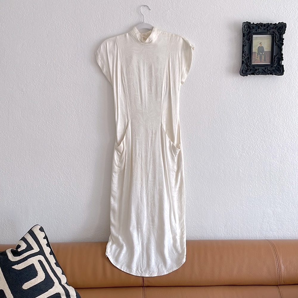 VNTG All That Jazz Ivory Dress with Pockets sz 7